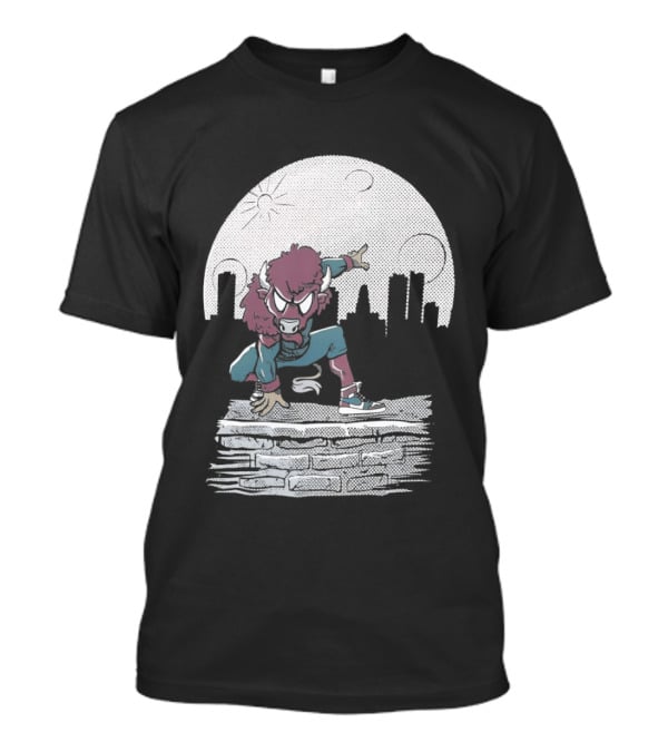 Bison Be A Hero Buffalo Bills Cityscape Dynamic Pose T-Shirt