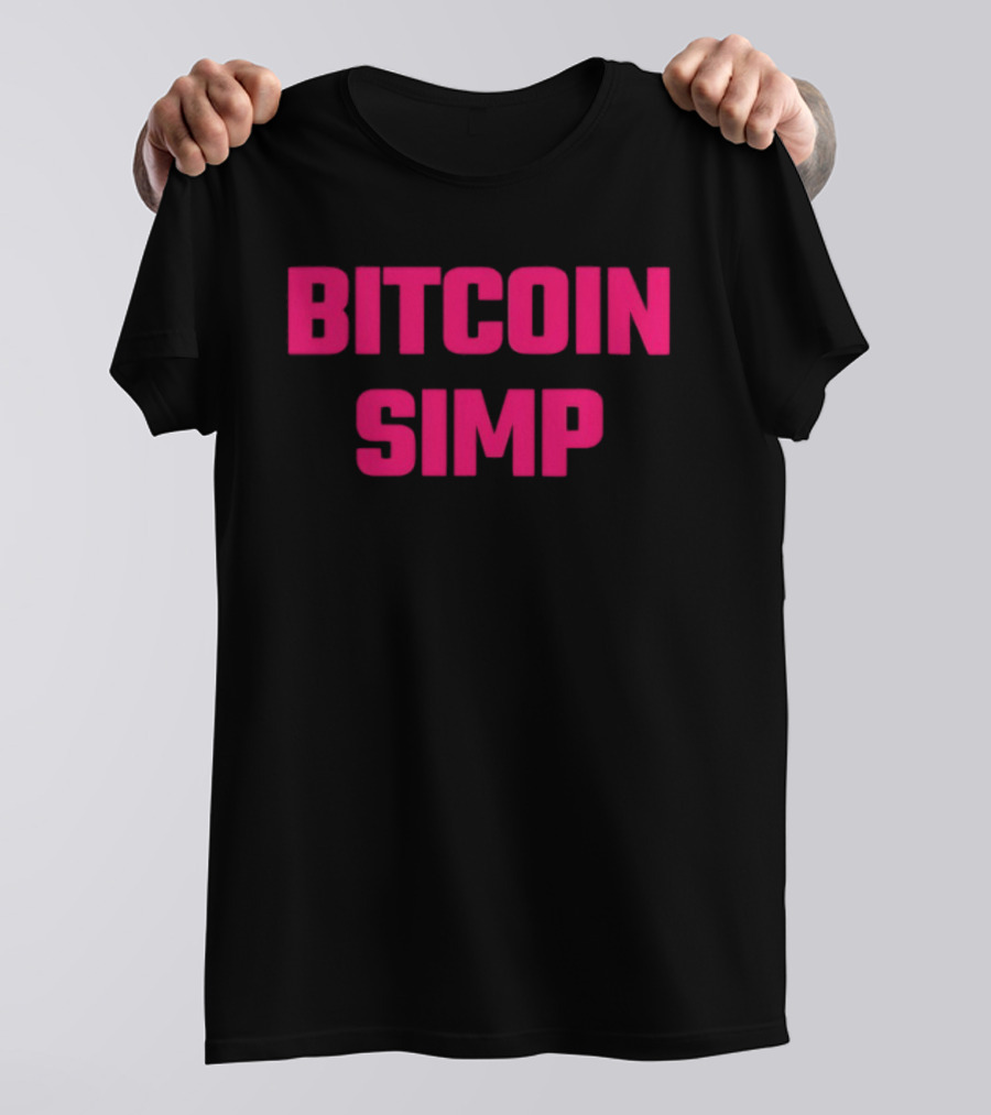 Bitcoin Simp Pink Block Letters T-Shirt
