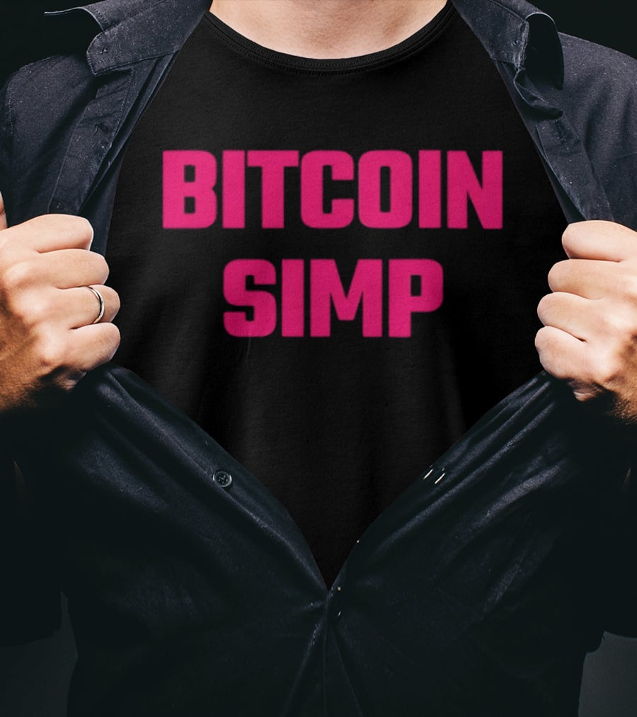 Bitcoin Simp Pink Block Letters T-Shirt