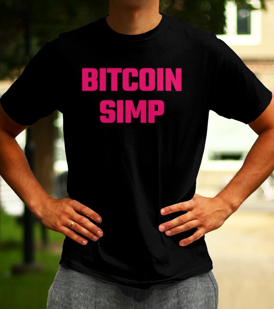 Bitcoin Simp Pink Block Letters T-Shirt