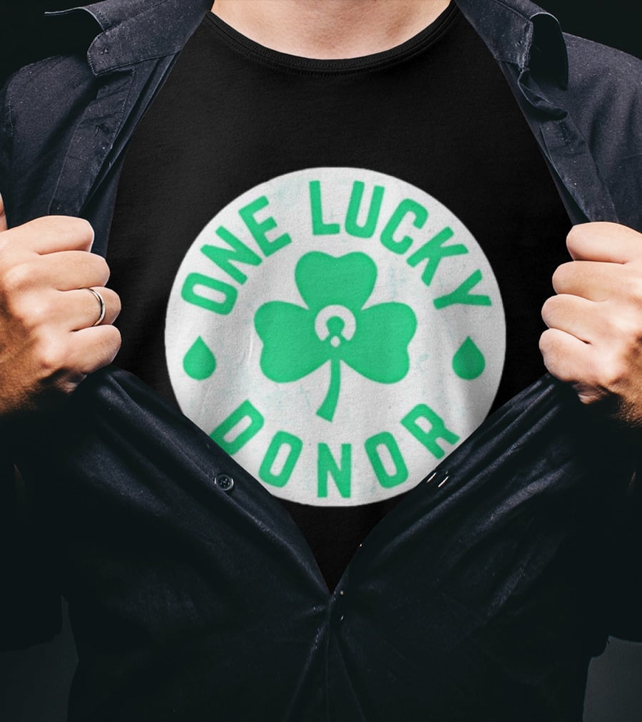 One Lucky Donor Clover Leaf Saint Patrick's Day T-Shirt