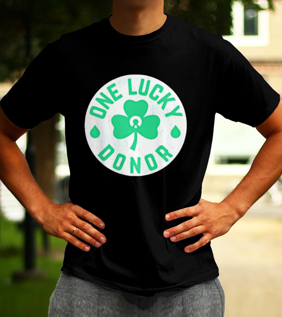 One Lucky Donor Clover Leaf Saint Patrick's Day T-Shirt