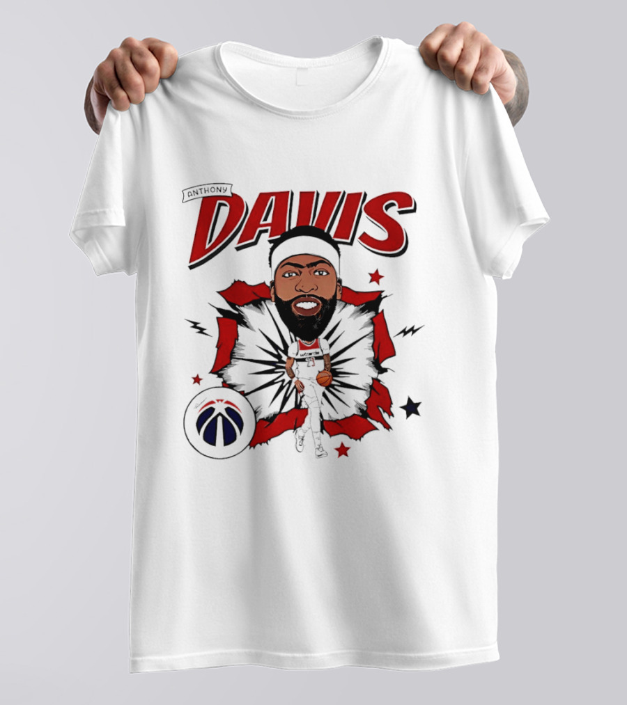Anthony Davis Washington Wizards Cartoon Style Basketball Star T-Shirt