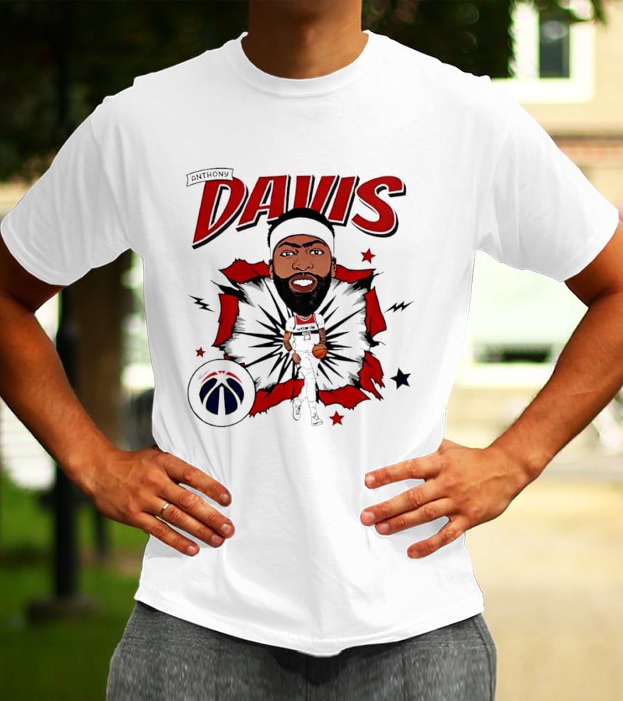 Anthony Davis Washington Wizards Cartoon Style Basketball Star T-Shirt