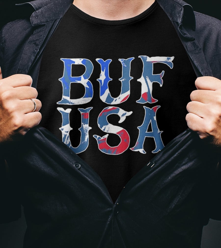 BUF USA American Flag Colors Buffalo Bills T-Shirt