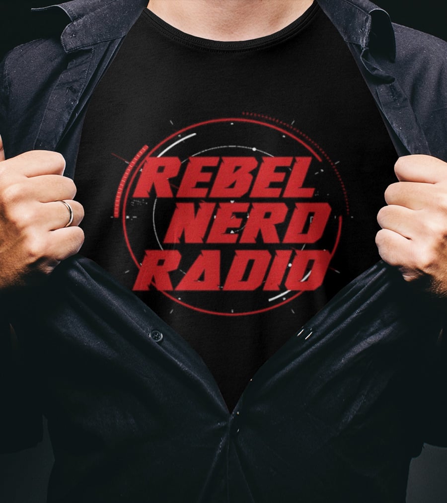 Rebel Nerd Radio Red Grunge Circular Stamp T-Shirt