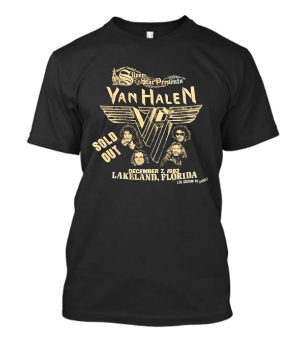 Silver Star Presents Van Halen December 7 1982 Sold Out Lakeland Florida Vintage 1982 Ltd Edition T-Shirt
