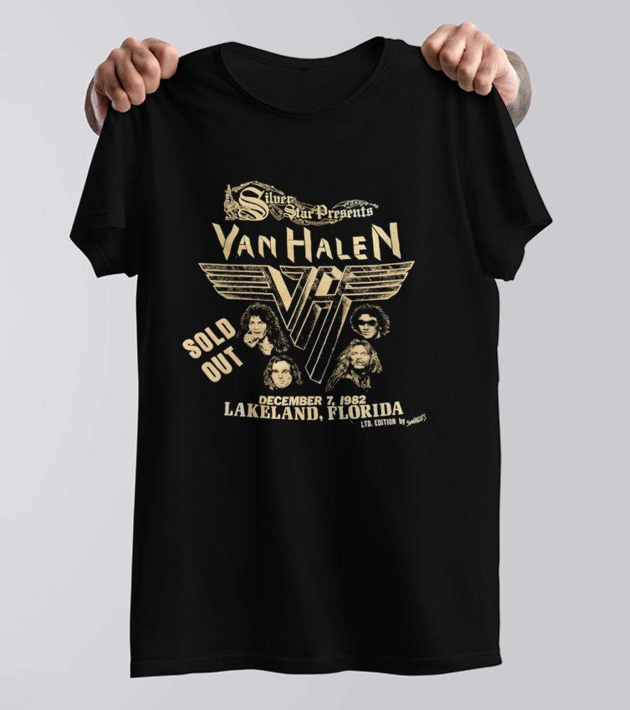 Silver Star Presents Van Halen December 7 1982 Sold Out Lakeland Florida Vintage 1982 Ltd Edition T-Shirt