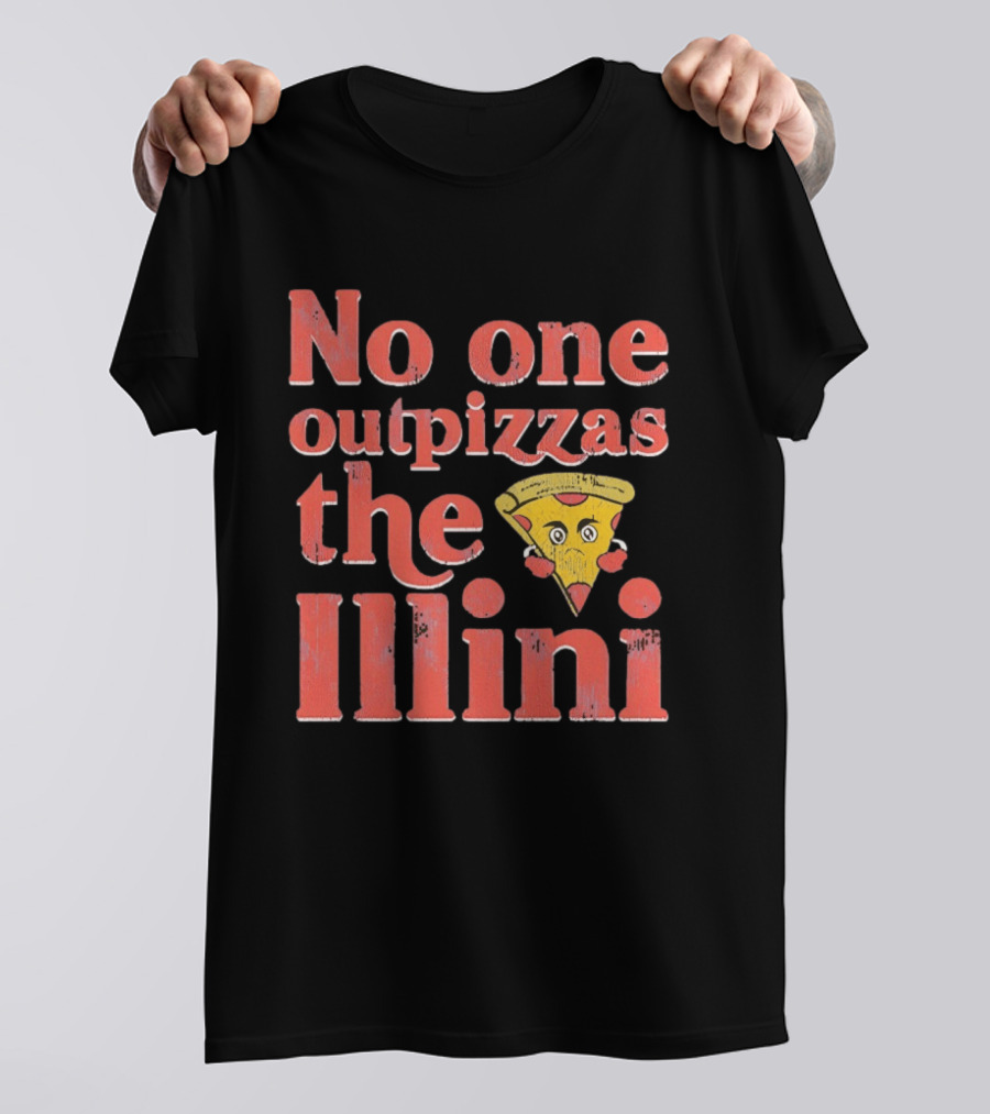 No One Outpizzas The Illini Pizza Face T-Shirt