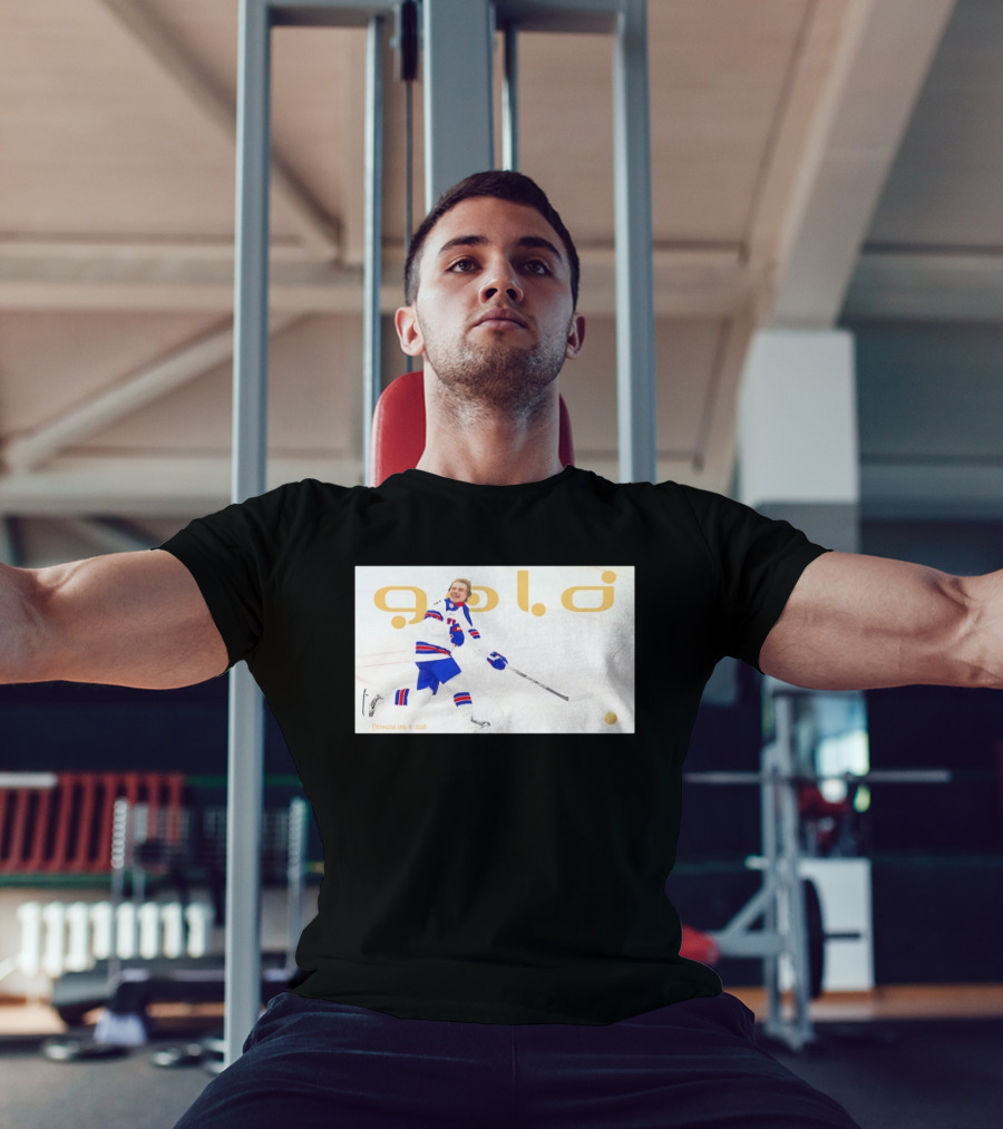 USA Hockey Jack Hughes Gold Medal 2026 Team Celebration T-Shirt