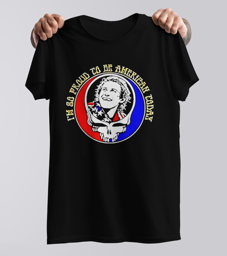 Us Hockey Team Grateful Dead Stealie It's So Proud To Be American Today Jack Hughes American Hero 2026 Winter Olympic Hockey T-Shirt