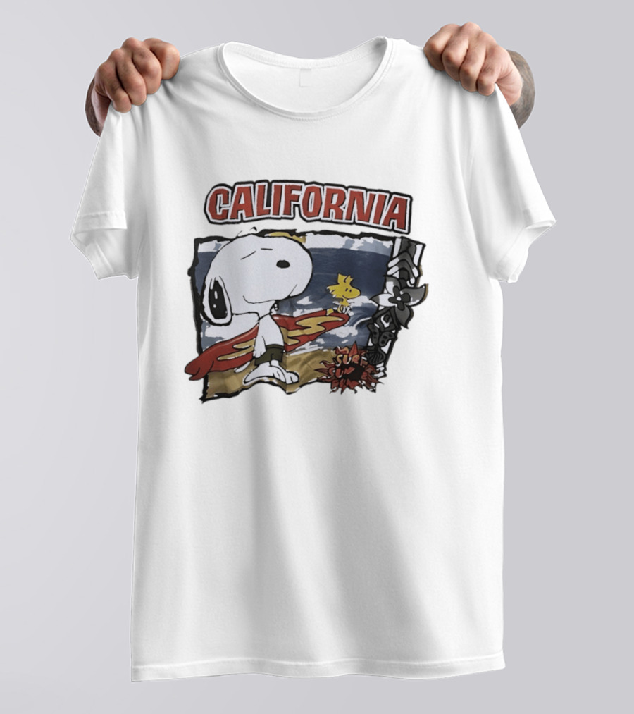 California Snoopy Woodstock Surf Sun Fun T-Shirt