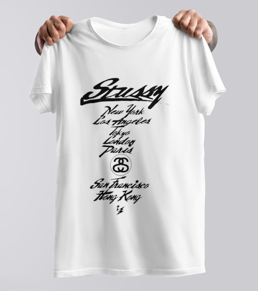 Stussy New York Los Angeles Tokyo London Paris San Francisco Hong Kong Signature 8 Ball T-Shirt