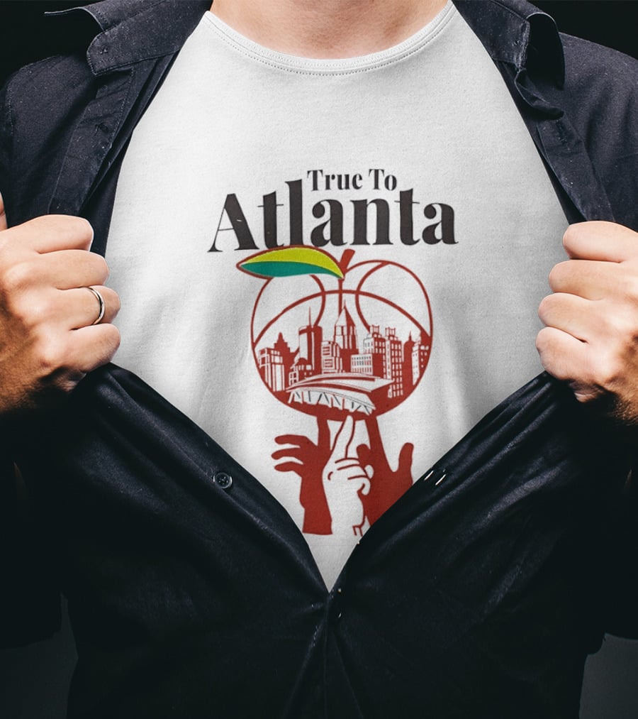 True To Atlanta Apple Skyline Basketball City Skyline T-Shirt