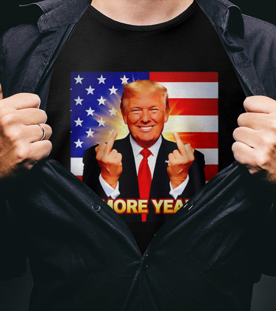 3 More Years Trump USA Flag Middle Fingers T-Shirt