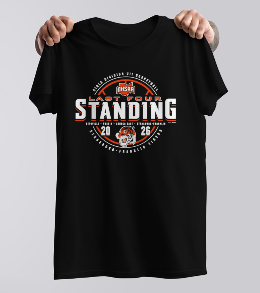 2026 OHSAA Division VII Basketball Last Four Standing Strasburg Franklin Tigers T-Shirt