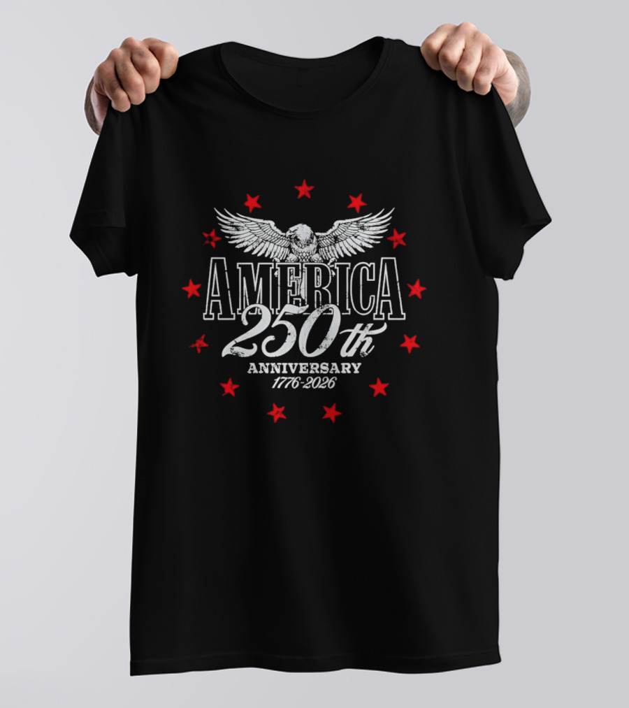 America 250th Anniversary 1776 2026 Eagle With Stars T-Shirt