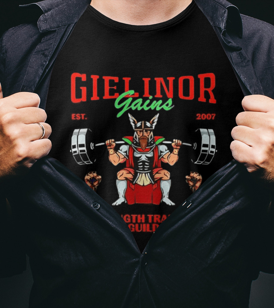 Gielinor Gains Strength Training Guild Fitness Warrior T-Shirt