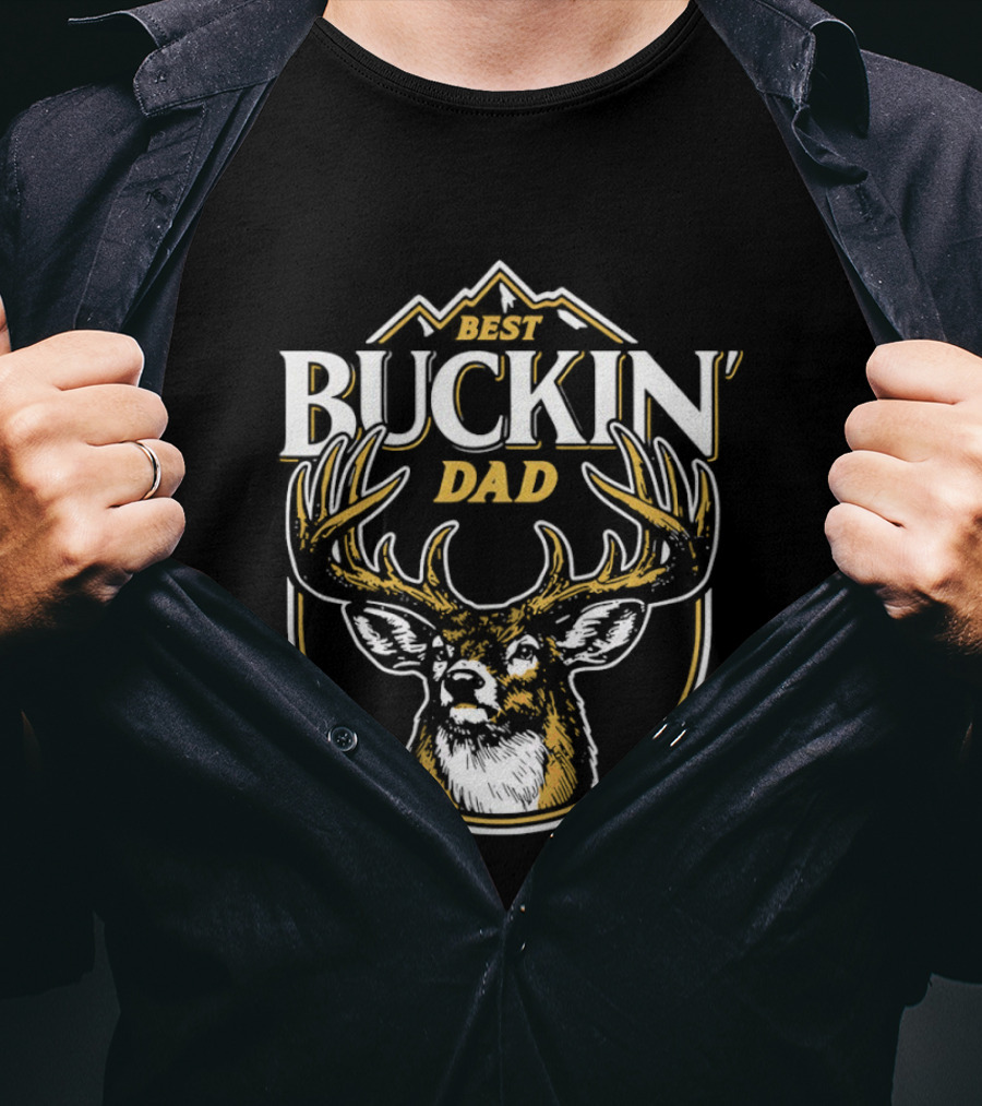 Best Buckin' Dad Deer Antlers Mountain T-Shirt
