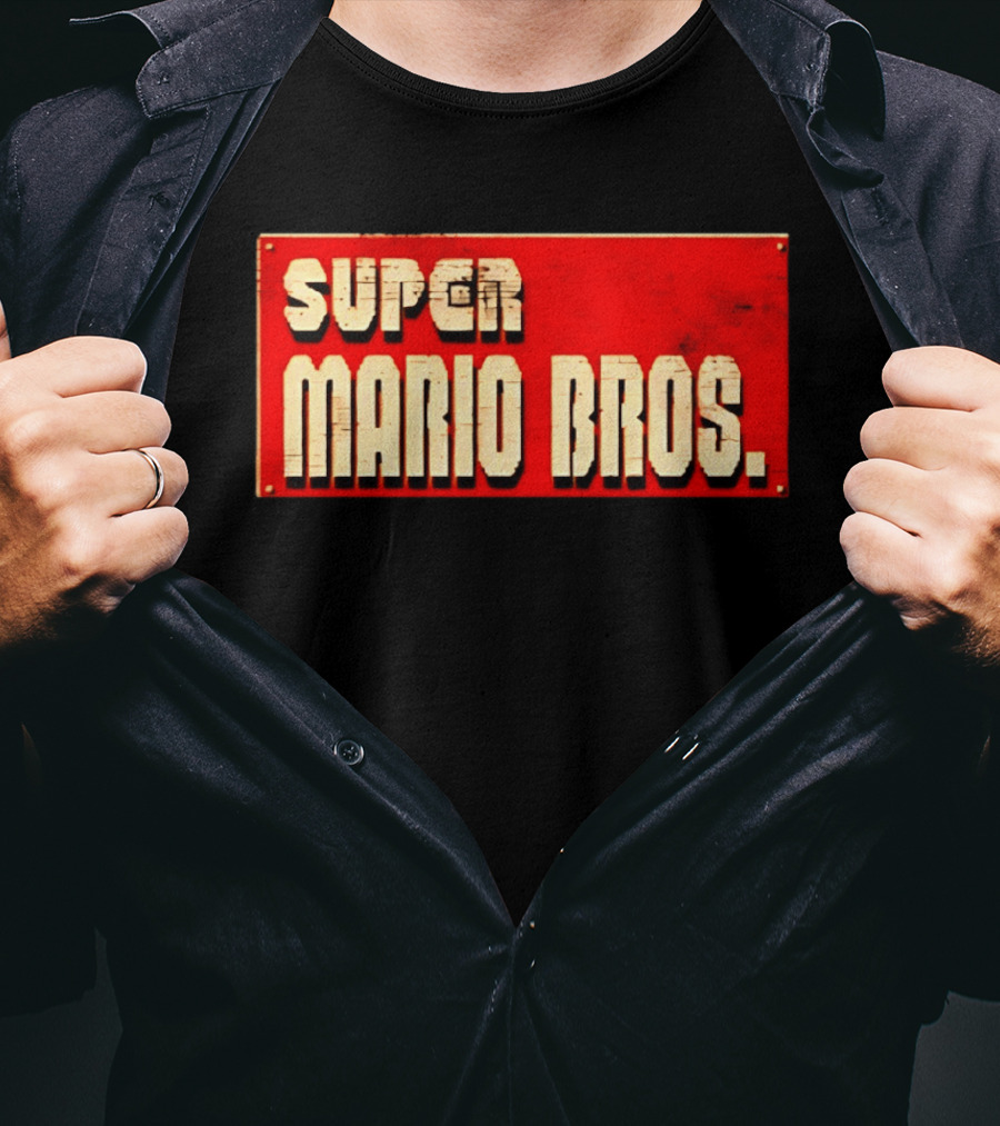 Super Mario Bros Iconic Title Sign T-Shirt