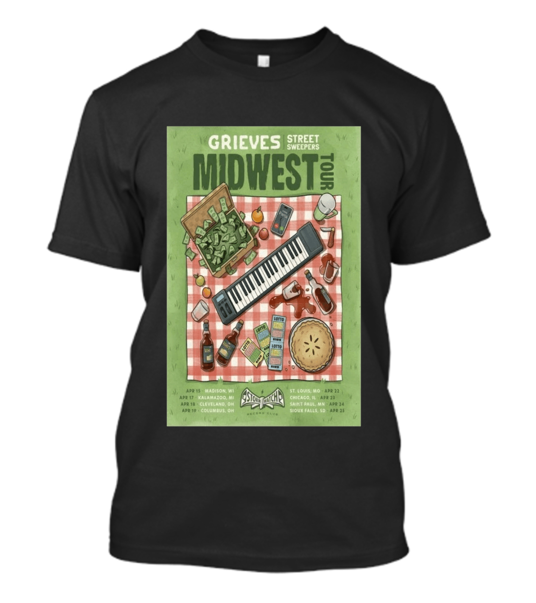 Grieves Midwest Tour Street Sweepers Storm Records 2026 Keyboard Picnic T-Shirt