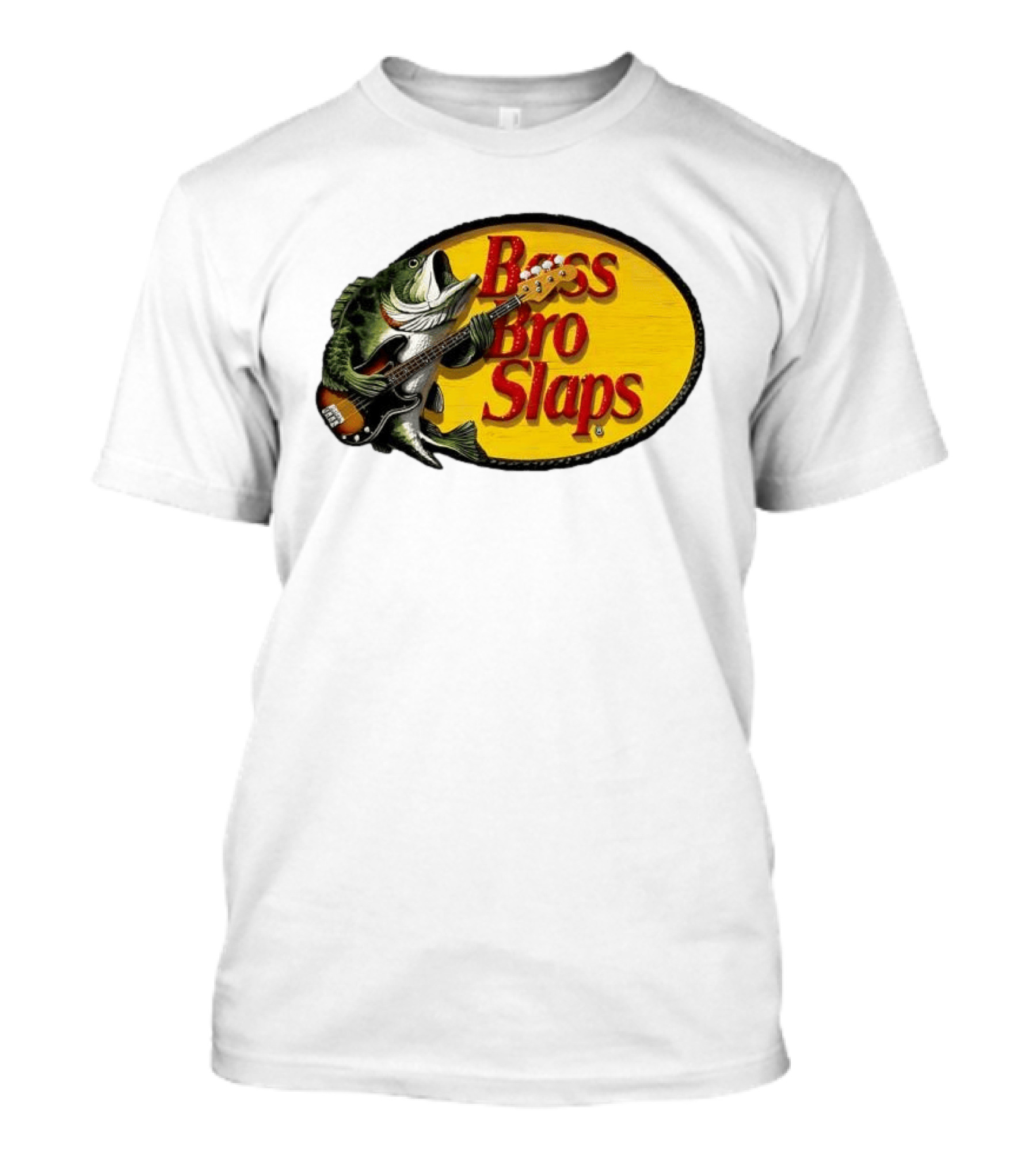Bass Bro Slaps Fish Playing Electric Guitar T-Shirt
