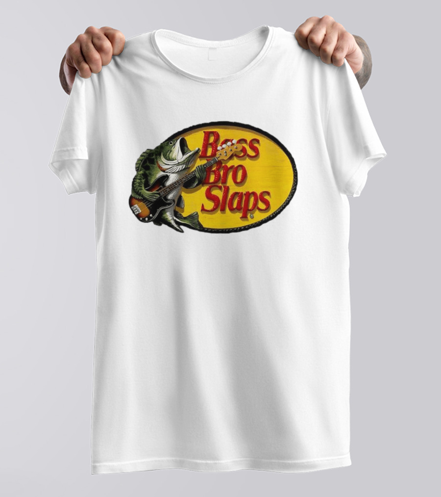 Bass Bro Slaps Fish Playing Electric Guitar T-Shirt