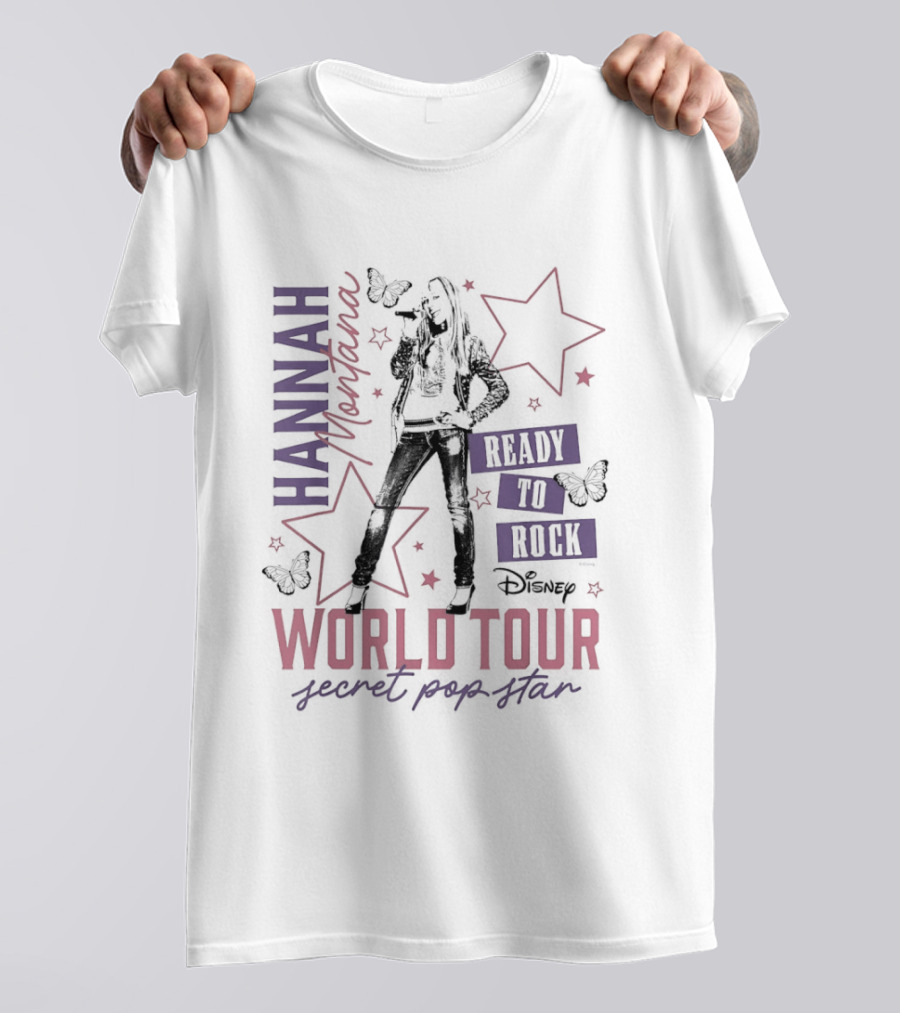 Hannah Montana Ready To Rock World Tour Secret Pop Star T-Shirt