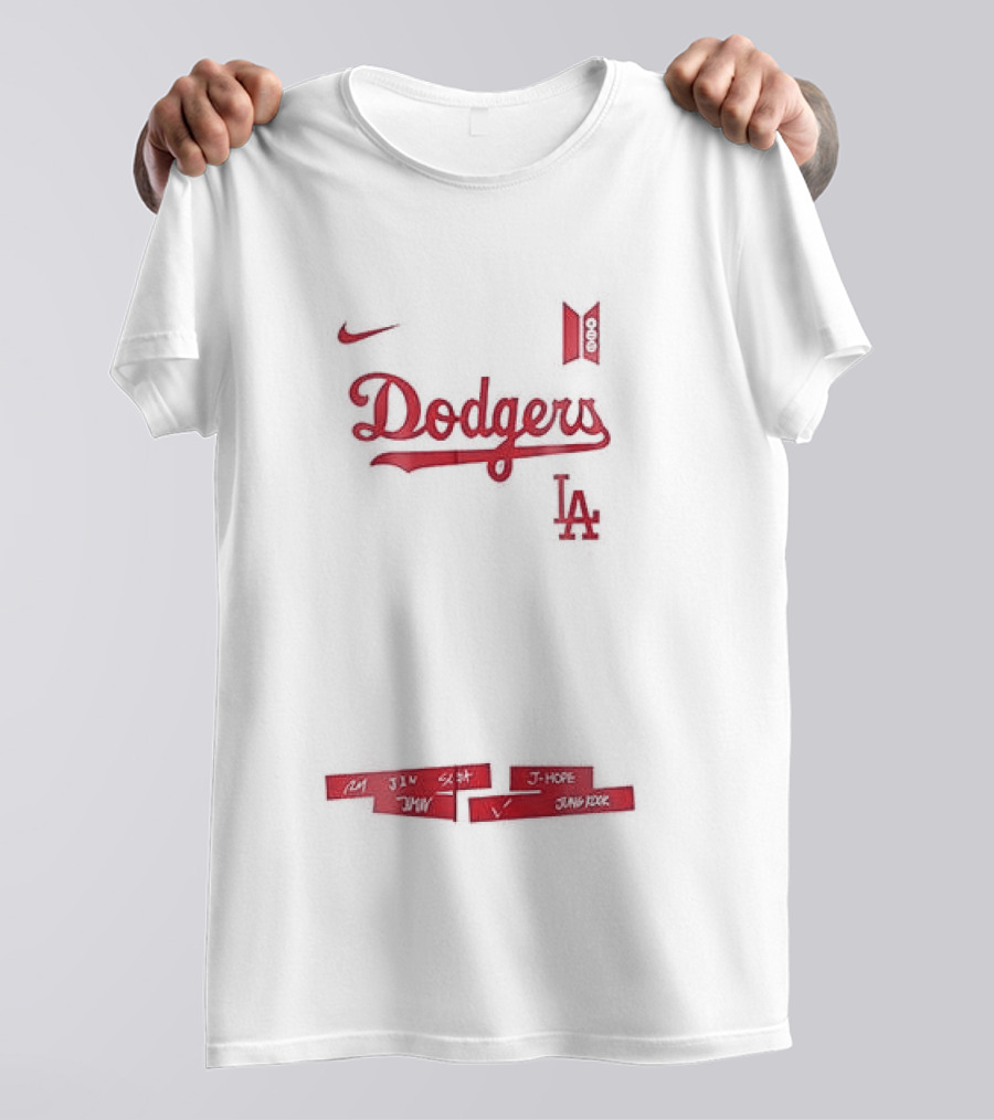 Los Angeles Dodgers BTS World Tour Tracklist Collaboration T-Shirt