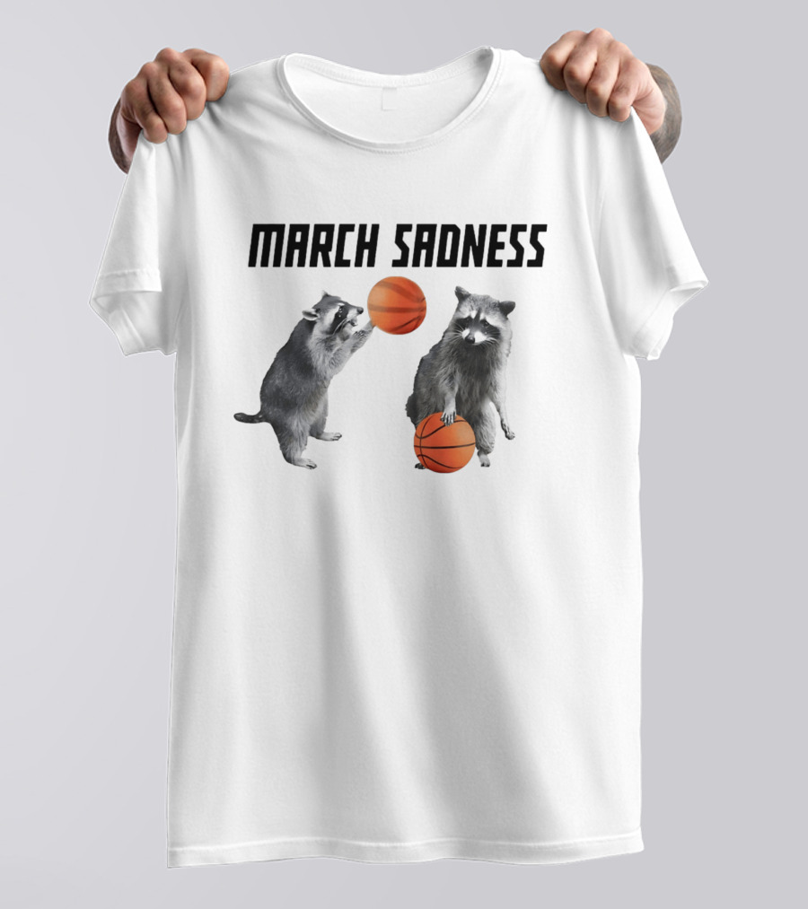 March Sadness Raccoon Basketball Players With Balls T-Shirt