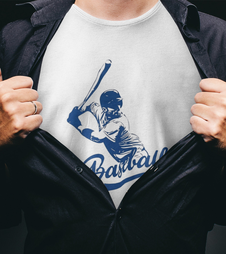 Middle Tennessee Blue Raiders Baseball Player Batting Action T-Shirt