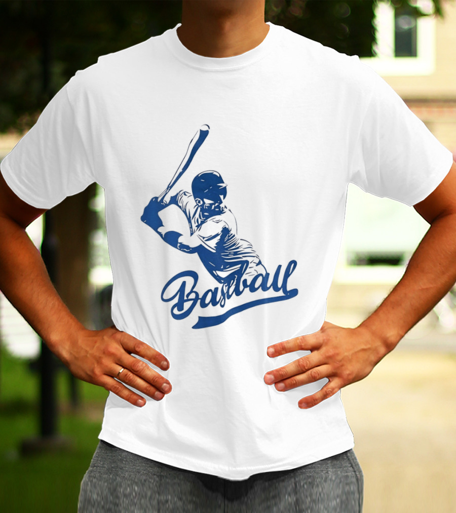 Middle Tennessee Blue Raiders Baseball Player Batting Action T-Shirt