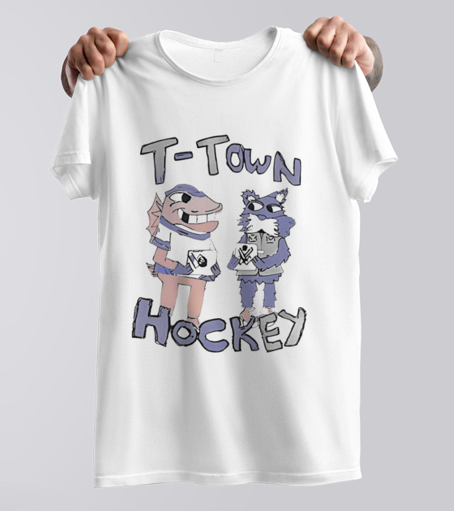 T Town Hockey Cartoon With Playful Animal Characters T-Shirt
