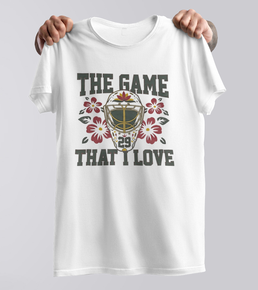 Marc Andre Fleury Minnesota Wild The Game That I Love Floral Hockey Mask T-Shirt