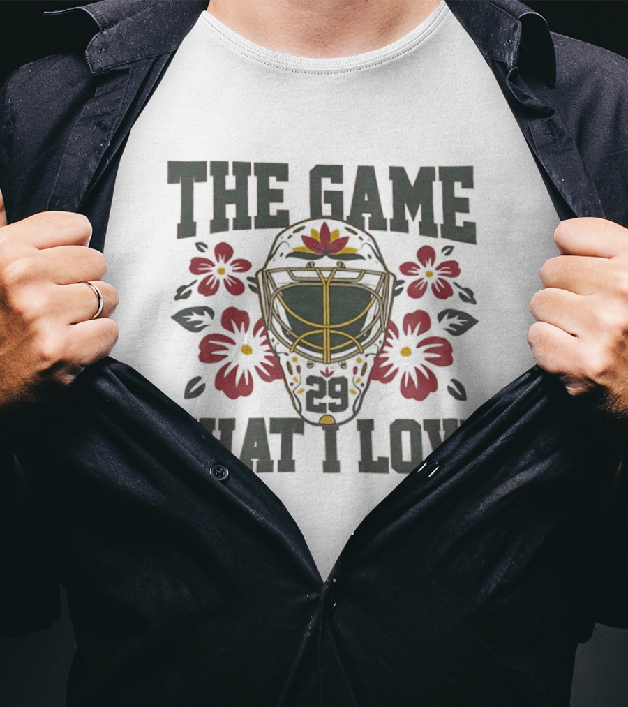 Marc Andre Fleury Minnesota Wild The Game That I Love Floral Hockey Mask T-Shirt