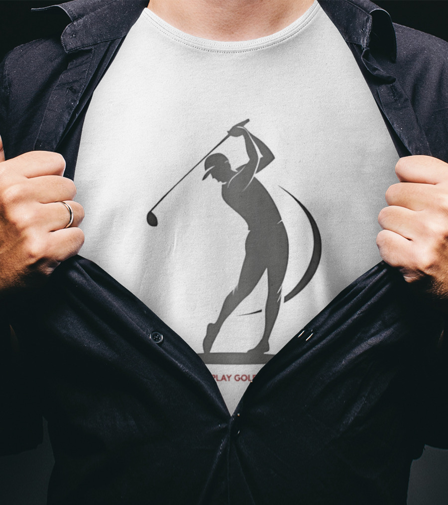 Play Golf Silhouette Of Man Swinging Club T-Shirt