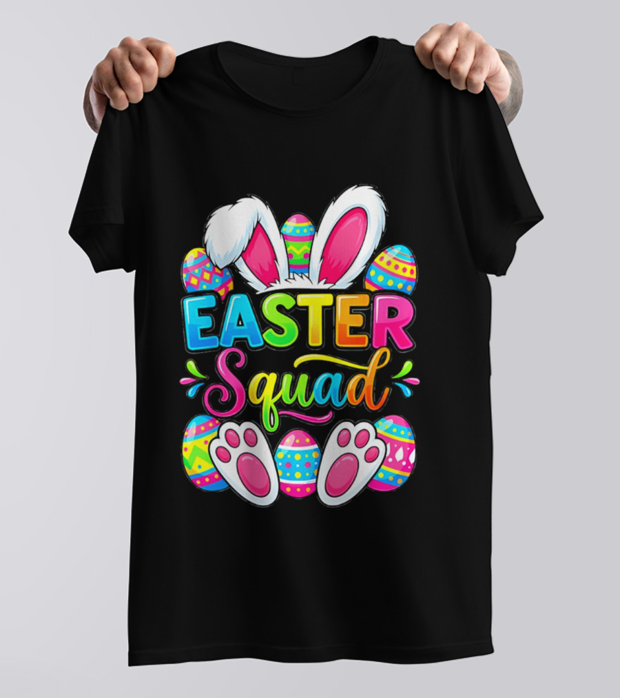 Easter Squad Bunny Ears Colorful Egg Hunt Matching Family 2026 T-Shirt