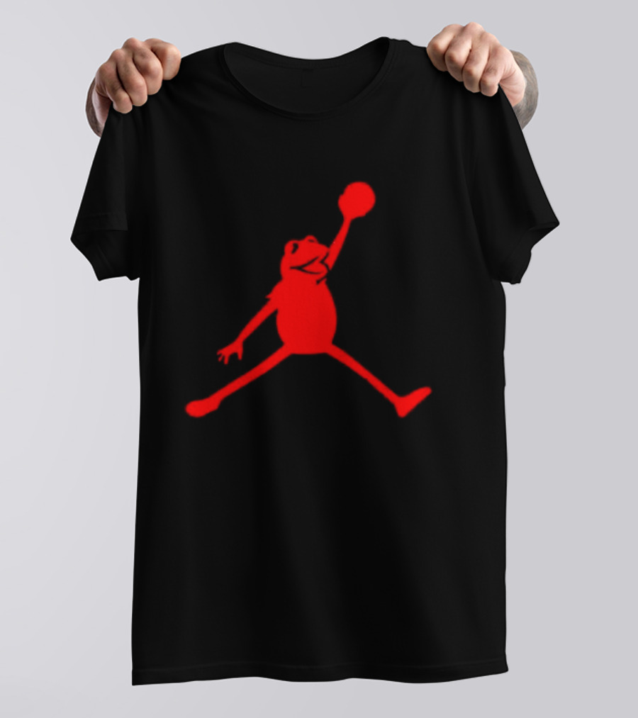 Jordan Frogs Jump Dunkman Kermit Parody Red T-Shirt