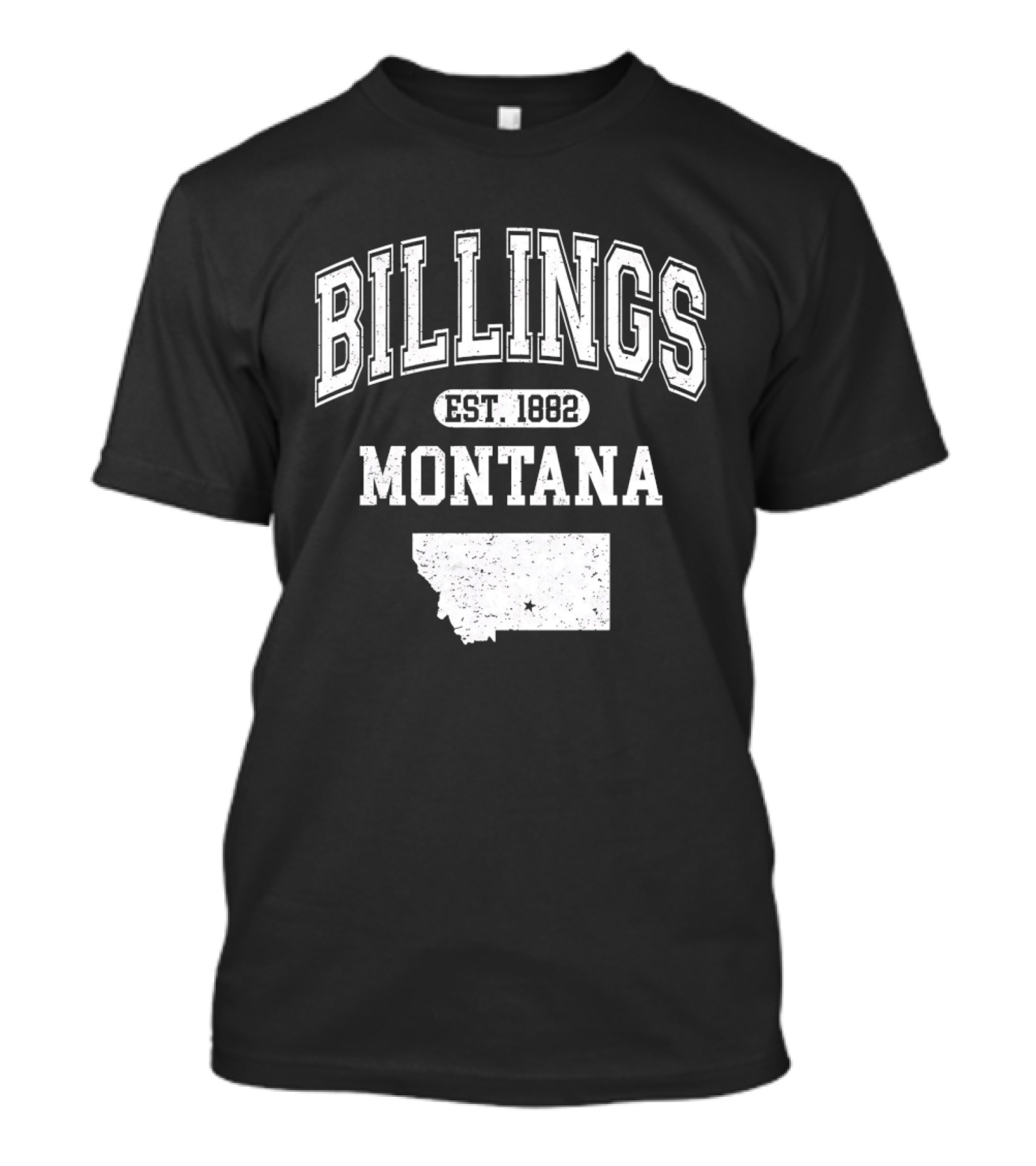 Billings Montana Est 1882 Varsity With State Map T-Shirt