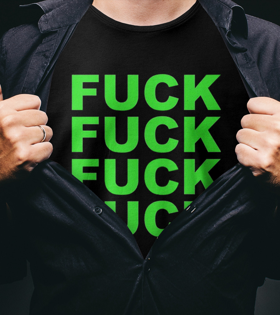 F<strong>* F</strong>* F<strong>* F</strong>* Repeated Bold Neon Green T-Shirt