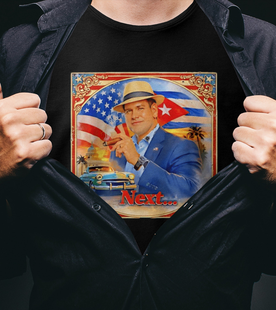 Next USA Cuban Cigar American Flag Man T-Shirt