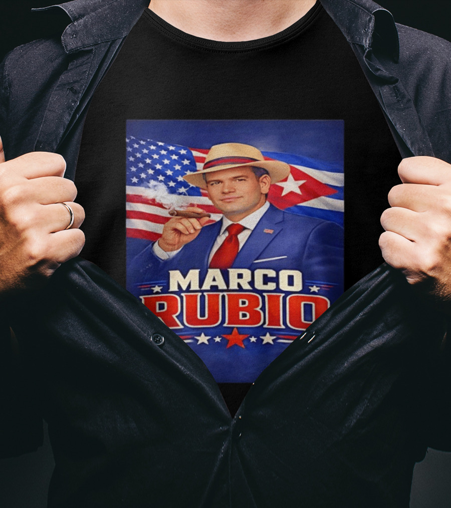 Marco Rubio Cigar USA American Cuban Flag T-Shirt