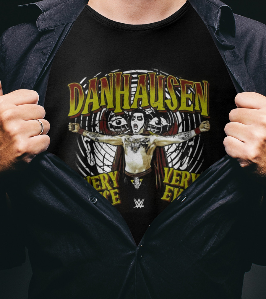 Danhausen WWE Very Nice Very Evil Hypnosis Yellow Red T-Shirt
