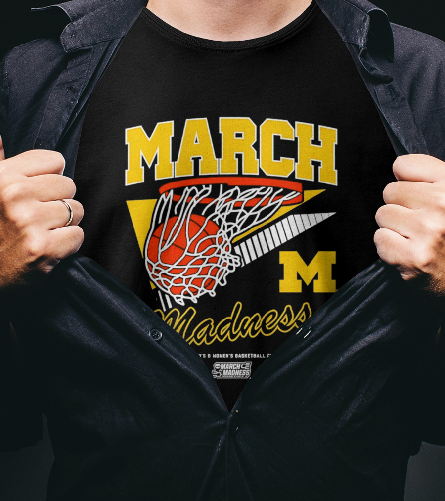 Michigan Wolverines March Madness MBB & WBB 2026 Basketball Championship Swish T-Shirt