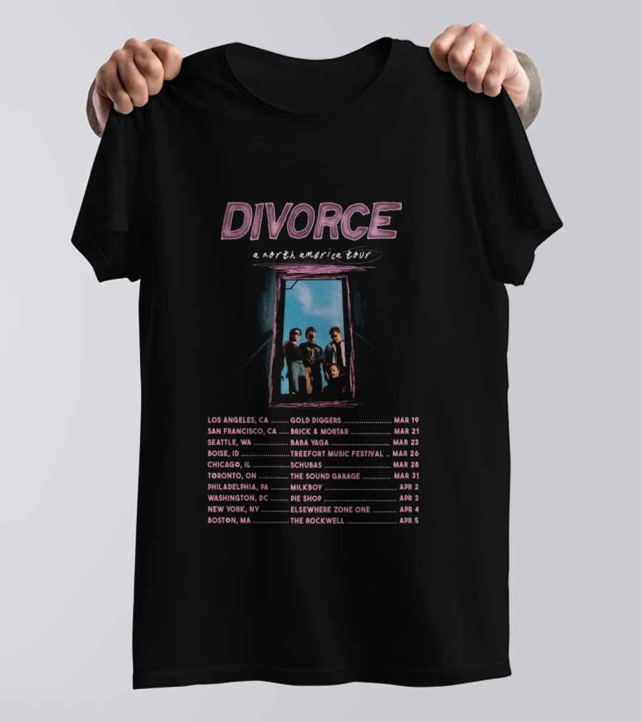 Divorce North America Tour 2026 Concert Dates And Cities T-Shirt