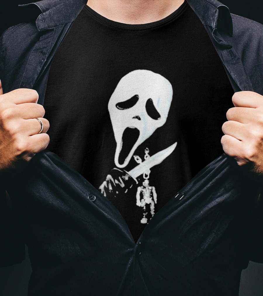 Don Toliver Scream Cactus Jack Favorite Scary Movie Ghostface Knife Skeleton Collaboration T-Shirt