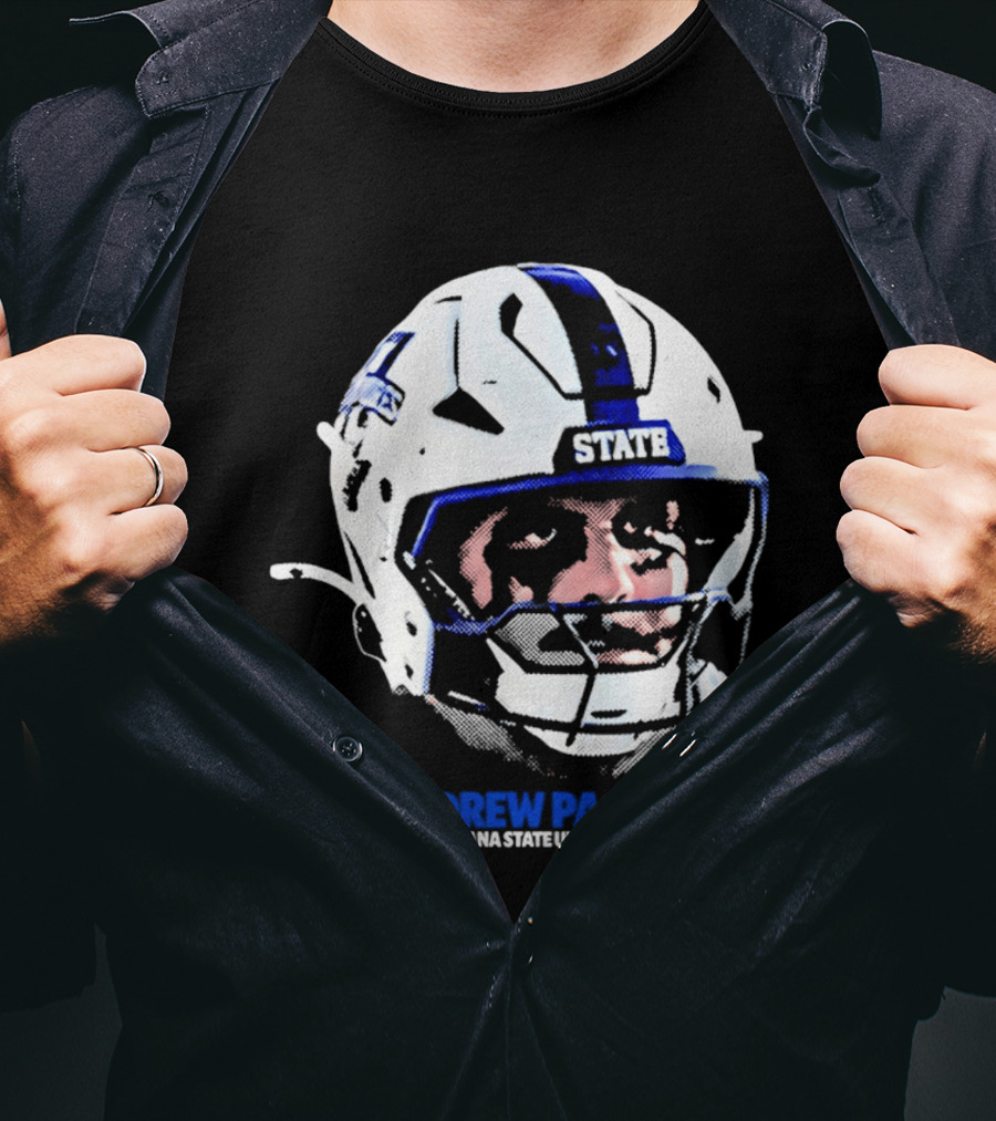 Drew Page Indiana State University Football Helmet Big Head T-Shirt