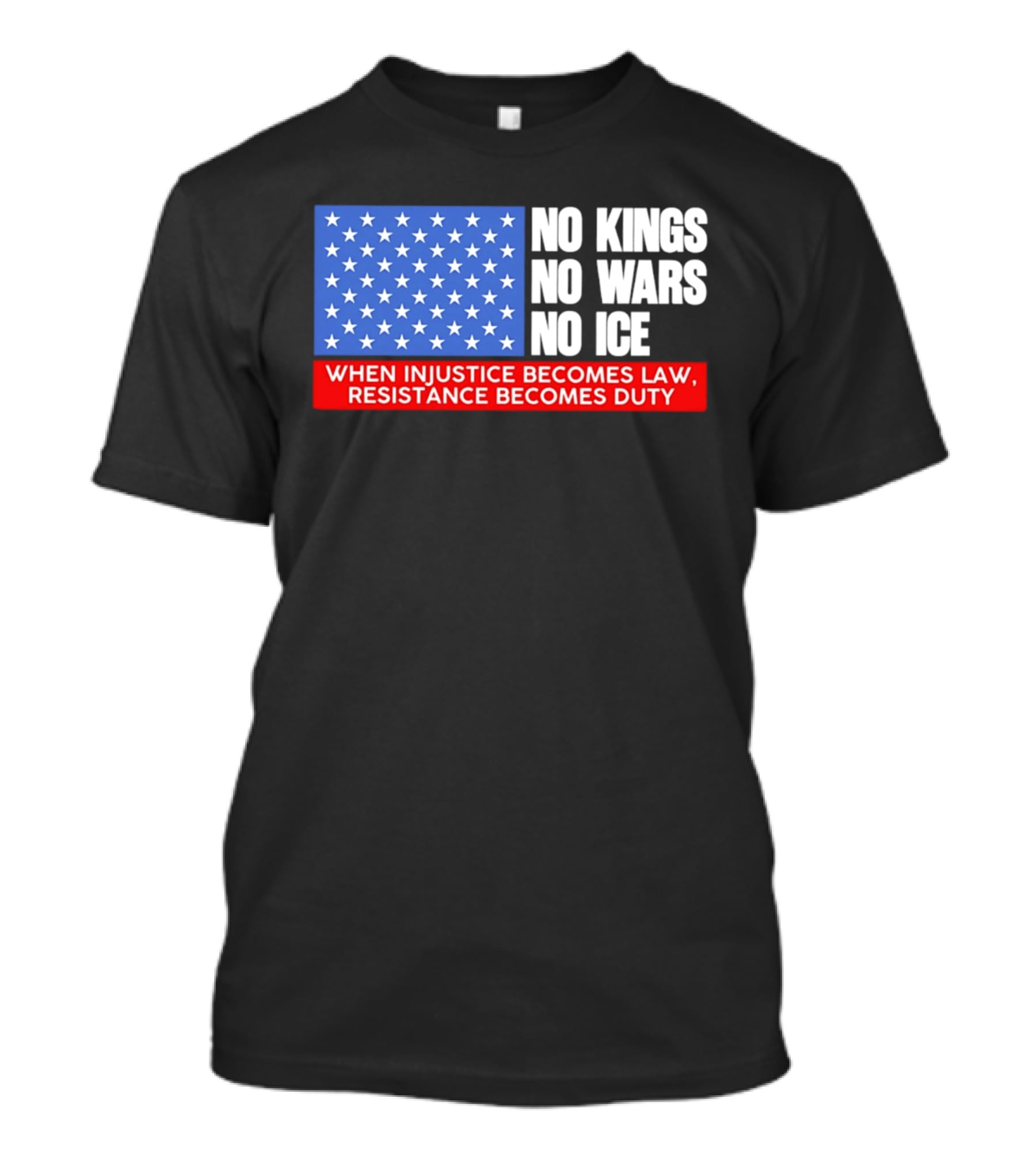 No Kings No Wars No ICE When Injustice Becomes Law Resistance Becomes Duty With Star Field T-Shirt