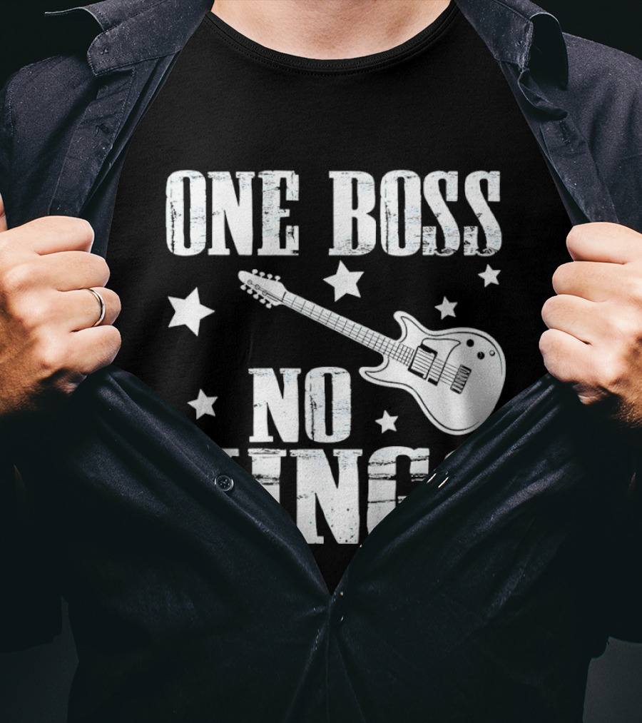 One Boss No Kings Guitar And Stars Political Freedom Monarchy T-Shirt