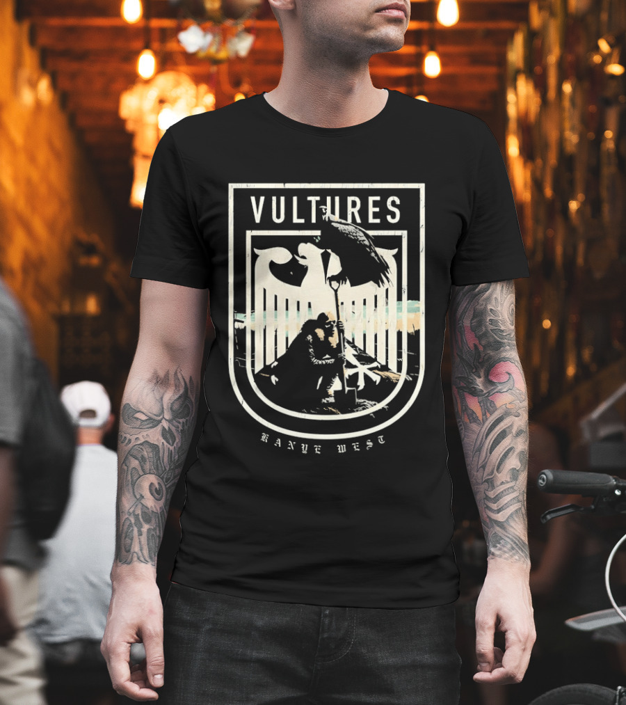 Vultures Kanye West Shield With Vultures And Embrace T-Shirt
